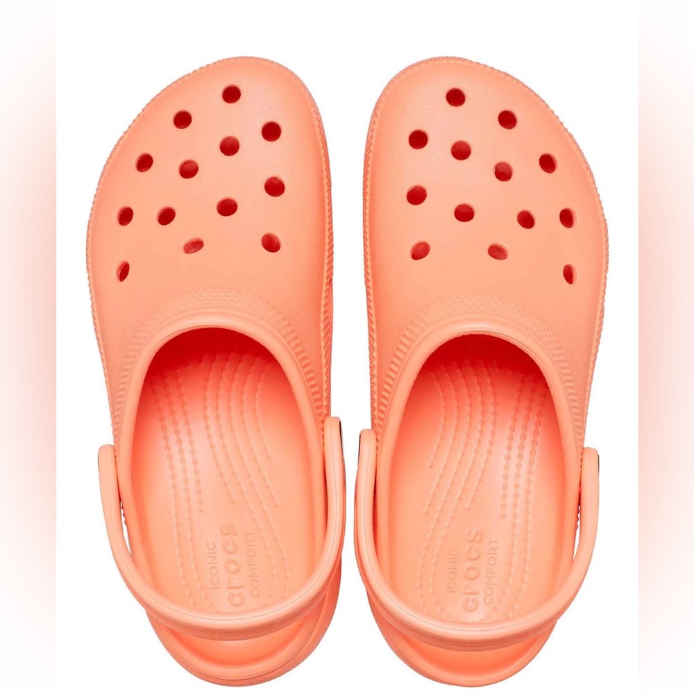 Coral, (looks pink) crocs